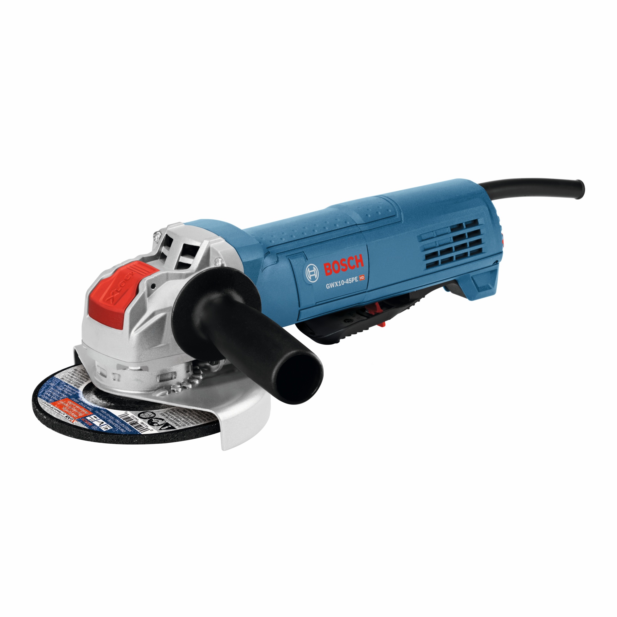 Bosch X-Lock Ergonomic Angle Grinder with Lock-On Paddle Switch — 4 1/2in., 10 Amp, 11,000 RPM, Model# GWX10-45PE